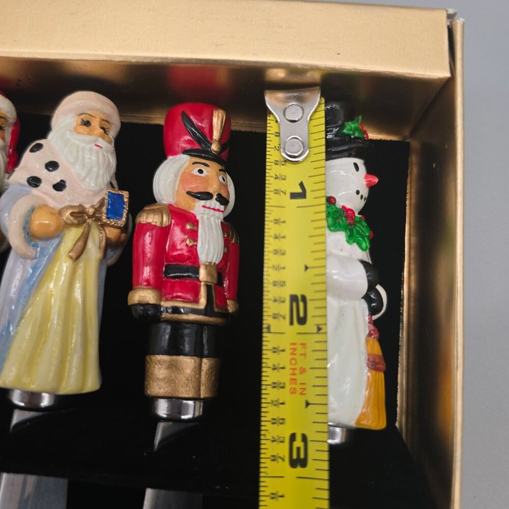 Christopher Radko Holiday Paté Knives Set 4 Cheese Spreaders Christmas Santa - Picture 9 of 10